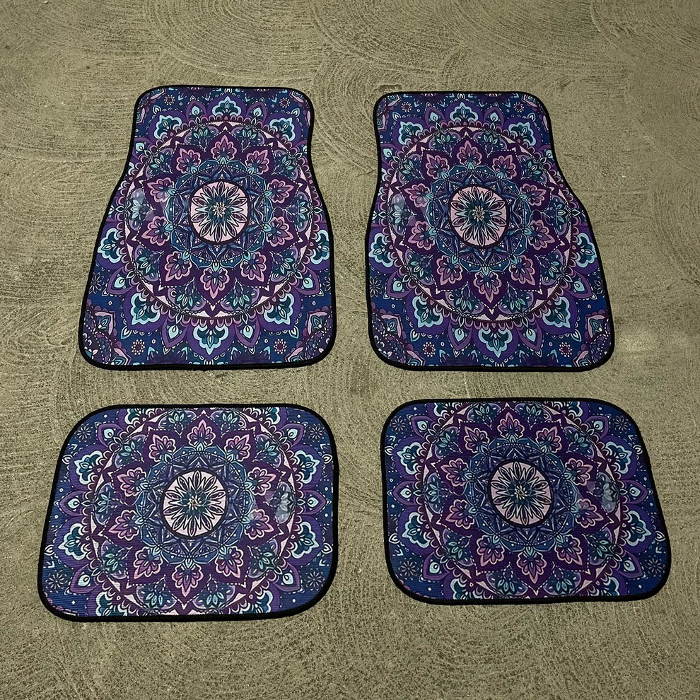 Persian Car Floor Mats – Bermuda Blue | Universal Fit | Anti-Slip Luxury Carpet