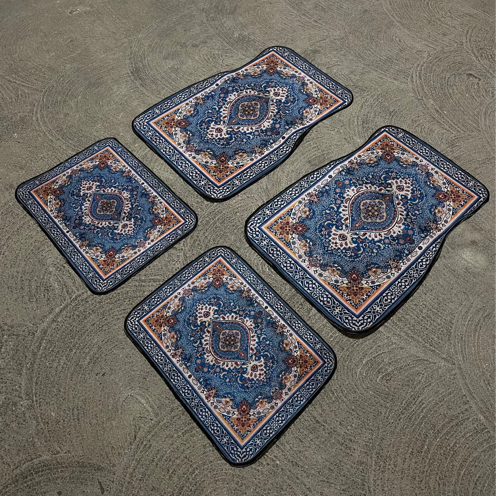 Persian Car Floor Mats – Sandstone Beige | Universal Fit | Anti-Slip Luxury Carpet