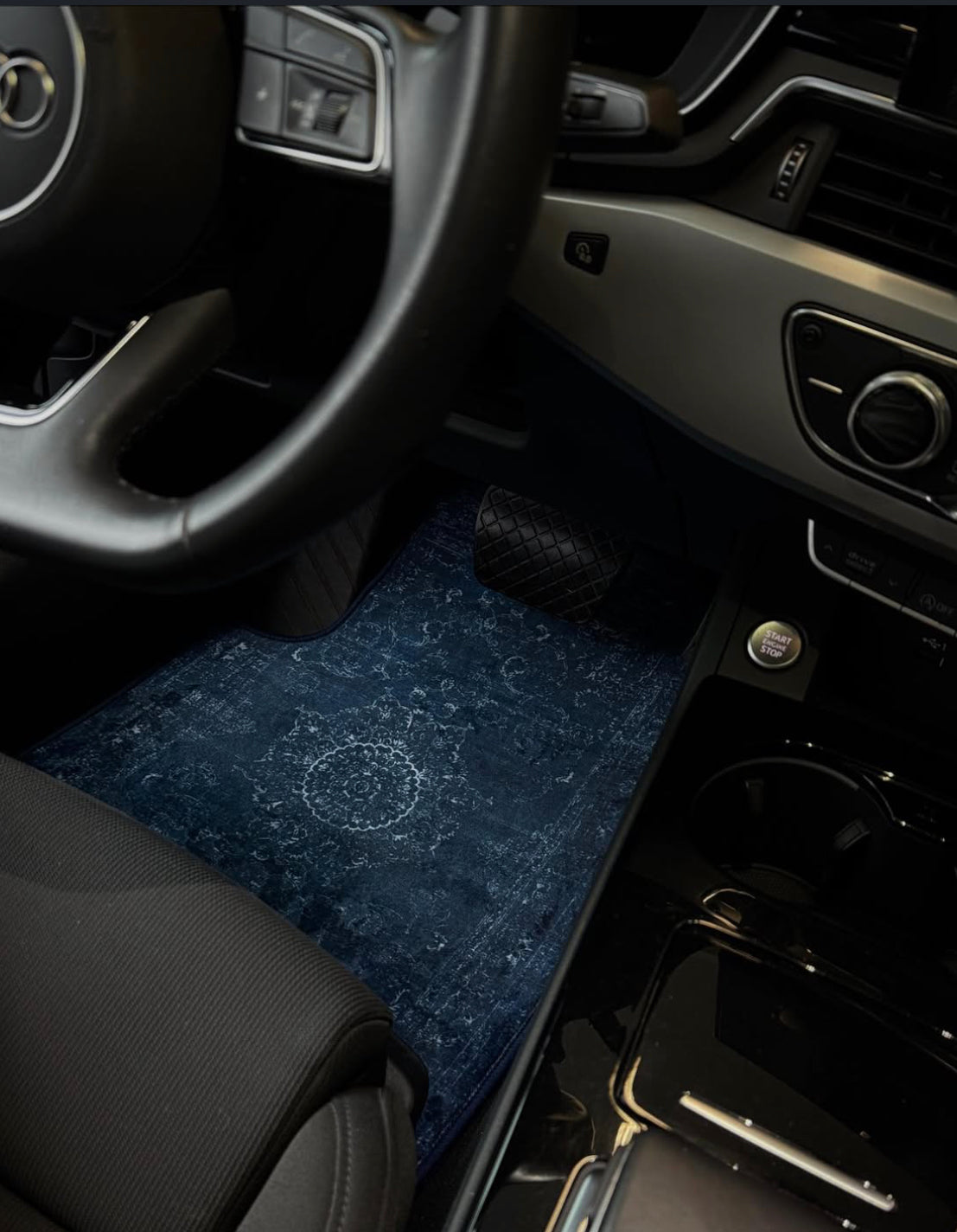 Persian Car Floor Mats – Sky Sapphire | Universal Fit | Anti-Slip Luxury Carpet