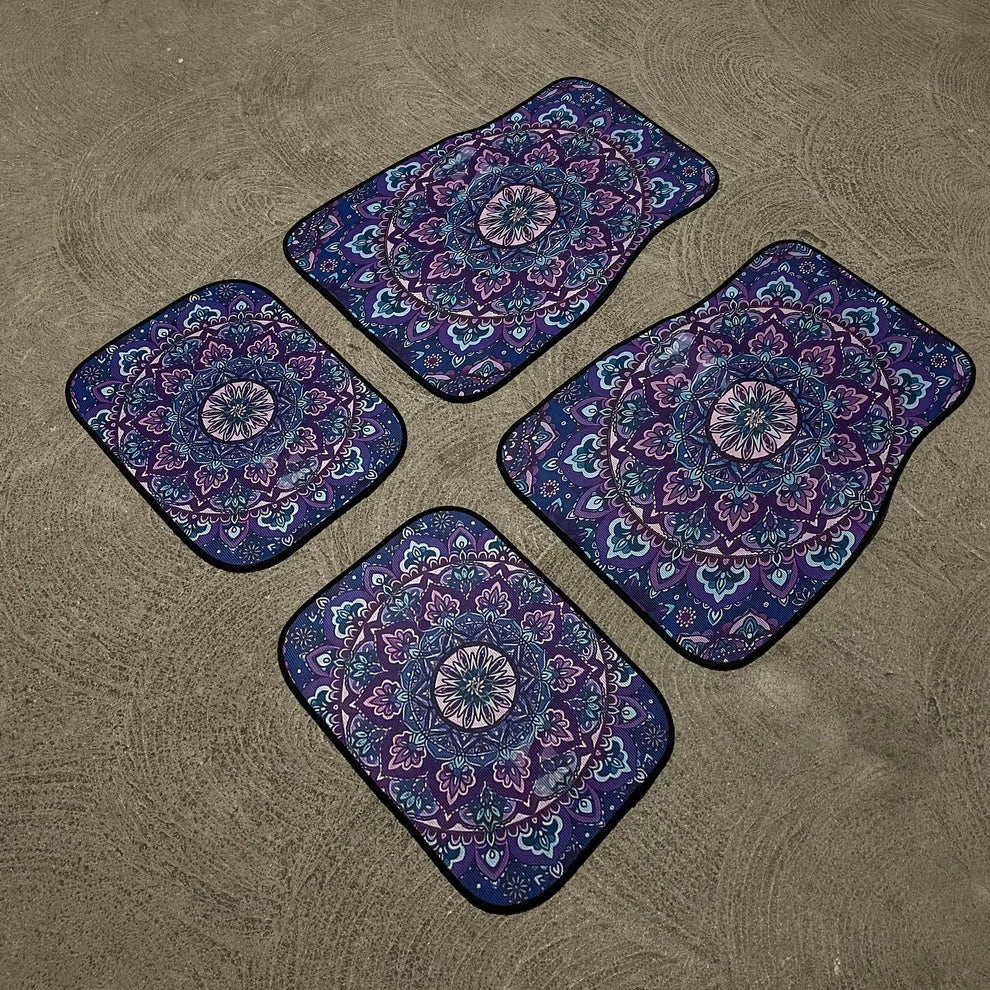 Persian Car Floor Mats – Bermuda Blue | Universal Fit | Anti-Slip Luxury Carpet