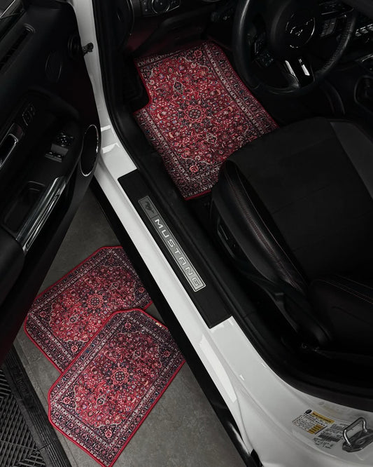 Persian Car Mats-Saffron Red