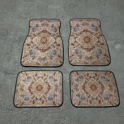 Persian Car Floor Mats – Ruby Cream | Universal Fit | Anti-Slip Luxury Carpet