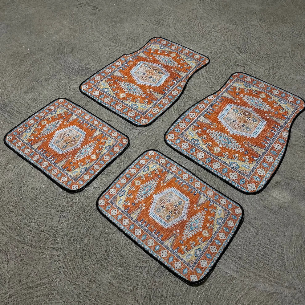 Persian Car Floor Mats – Pearl Lapis | Universal Fit | Anti-Slip Luxury Carpet