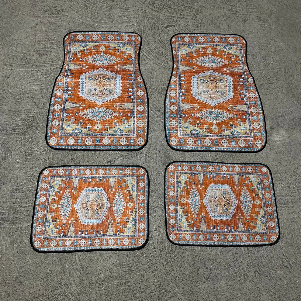 Persian Car Floor Mats – Pearl Lapis | Universal Fit | Anti-Slip Luxury Carpet