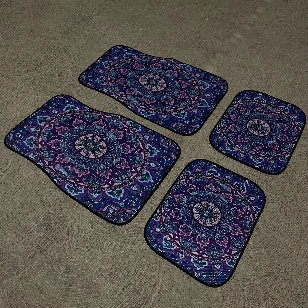 Persian Car Floor Mats – Bermuda Blue | Universal Fit | Anti-Slip Luxury Carpet