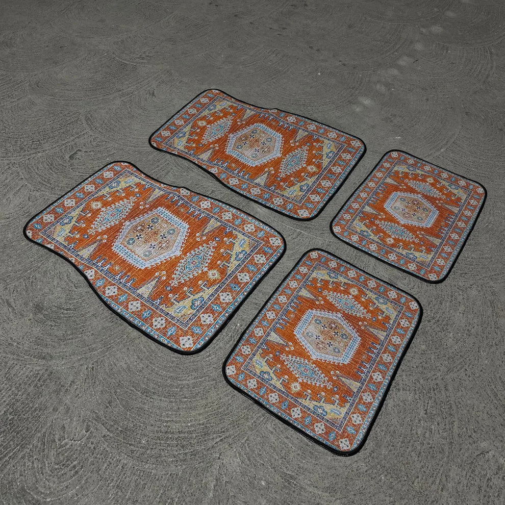 Persian Car Floor Mats – Pearl Lapis | Universal Fit | Anti-Slip Luxury Carpet