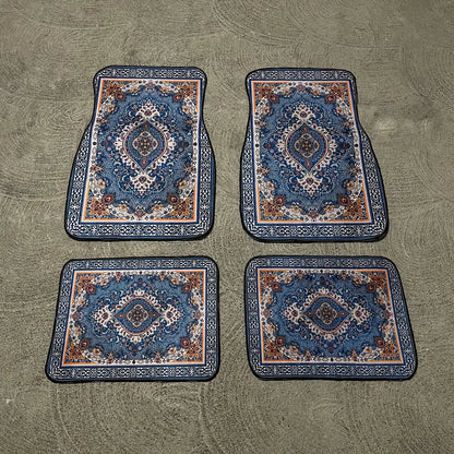 Persian Car Floor Mats – Sandstone Beige | Universal Fit | Anti-Slip Luxury Carpet