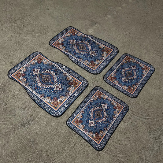 Persian Car Floor Mats – Sandstone Beige | Universal Fit | Anti-Slip Luxury Carpet